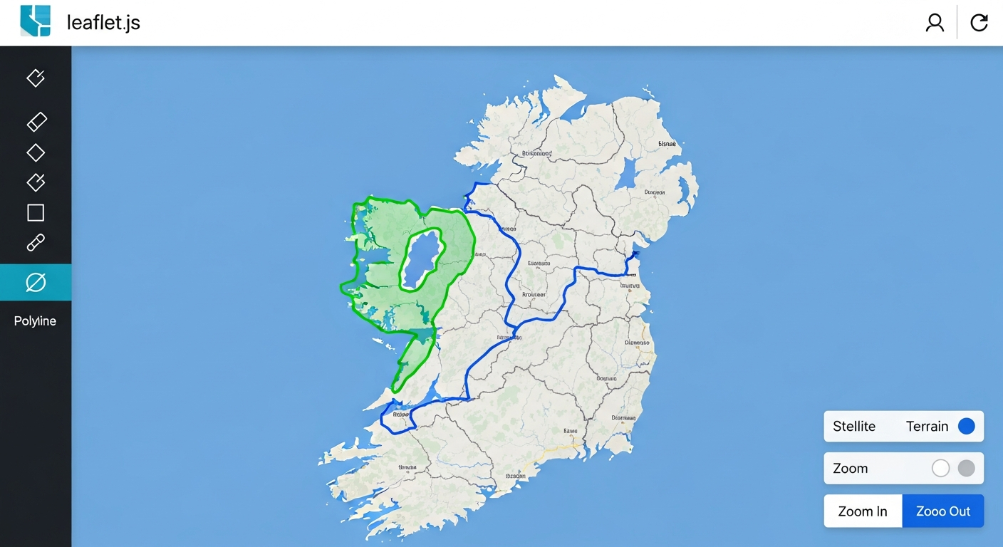 Interactive map with drawing tools for defining water boundaries